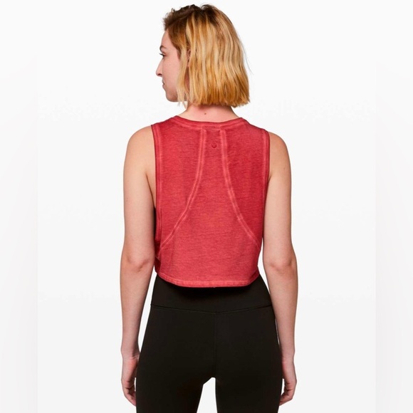 Lululemon Muscle Love Crop Tank *Fade in Washed Brick Rose W1BP9S - Picture 4 of 9
